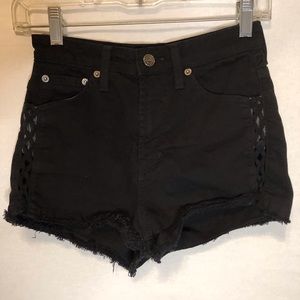 Parker’s black jean shorts high rise cutoff